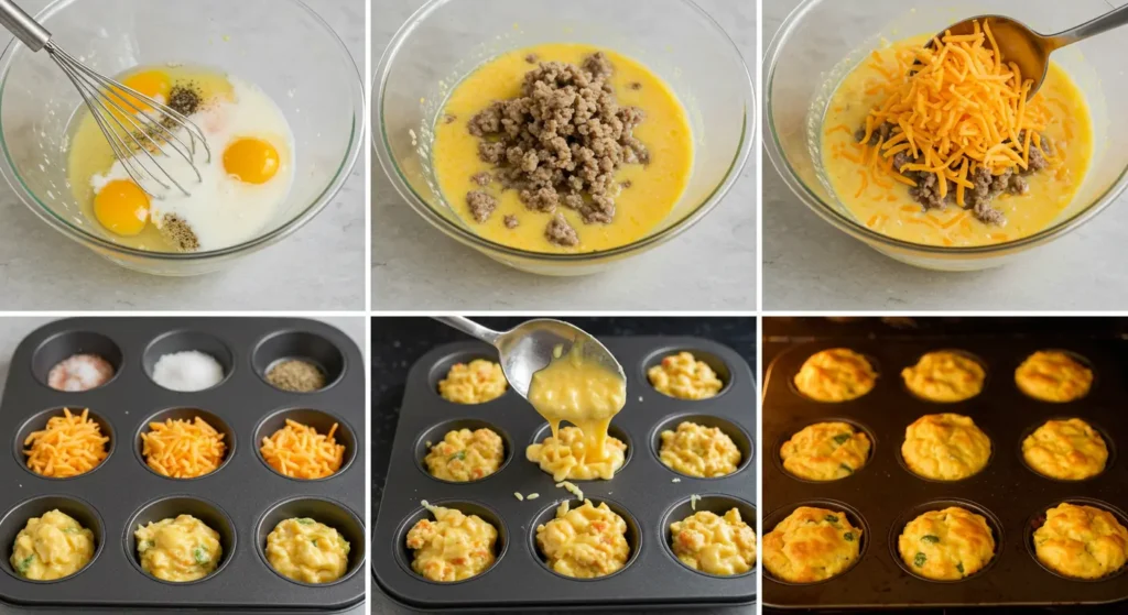 sausage egg and cheese muffins instractions
