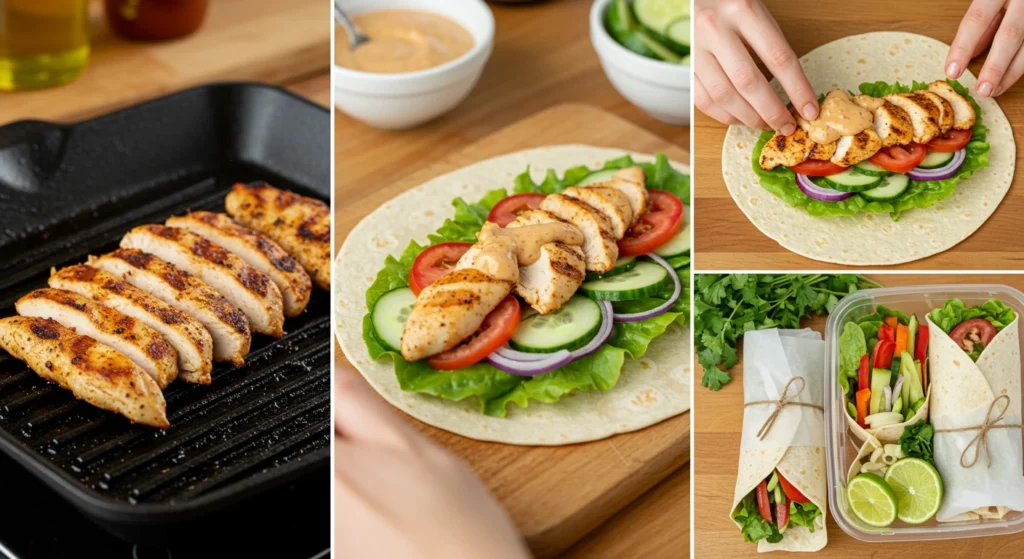 grilled chicken wraps instructions
