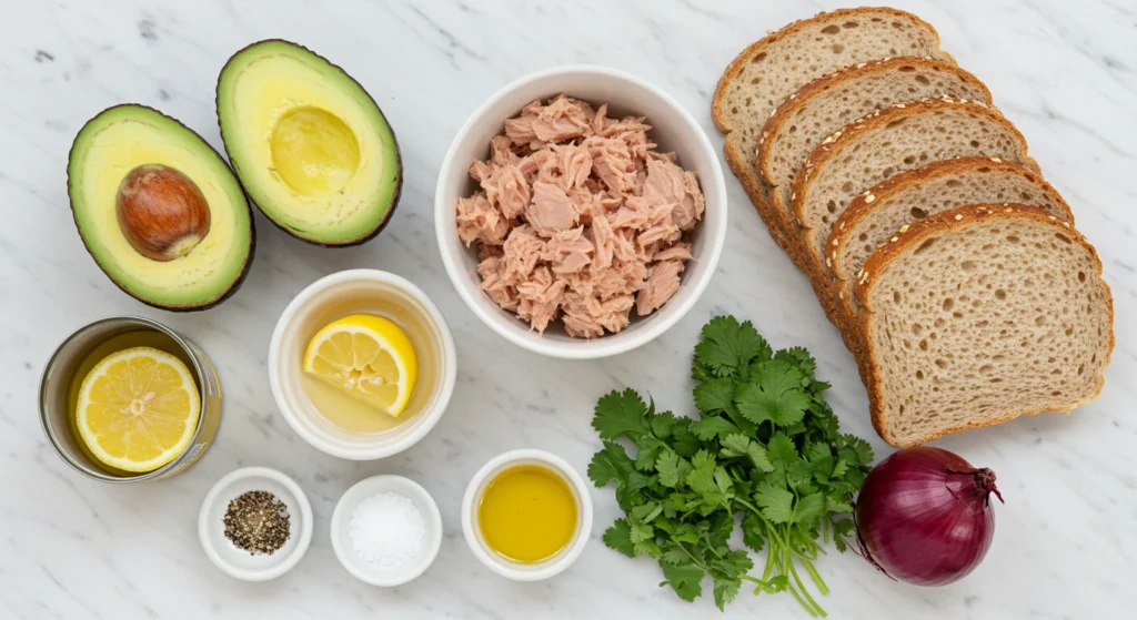 Tuna Avocado Sandwich ingredients