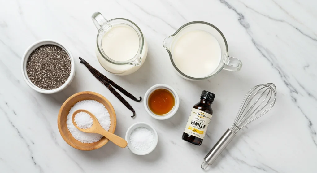 Vanilla Chia Seed Pudding ingredients
